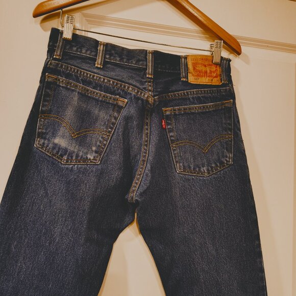 Levi's Men's 517 Bootcut Mid Rise Regular Fit Boot Cut Jeans - Dark Stonewash - Picture 5 of 10